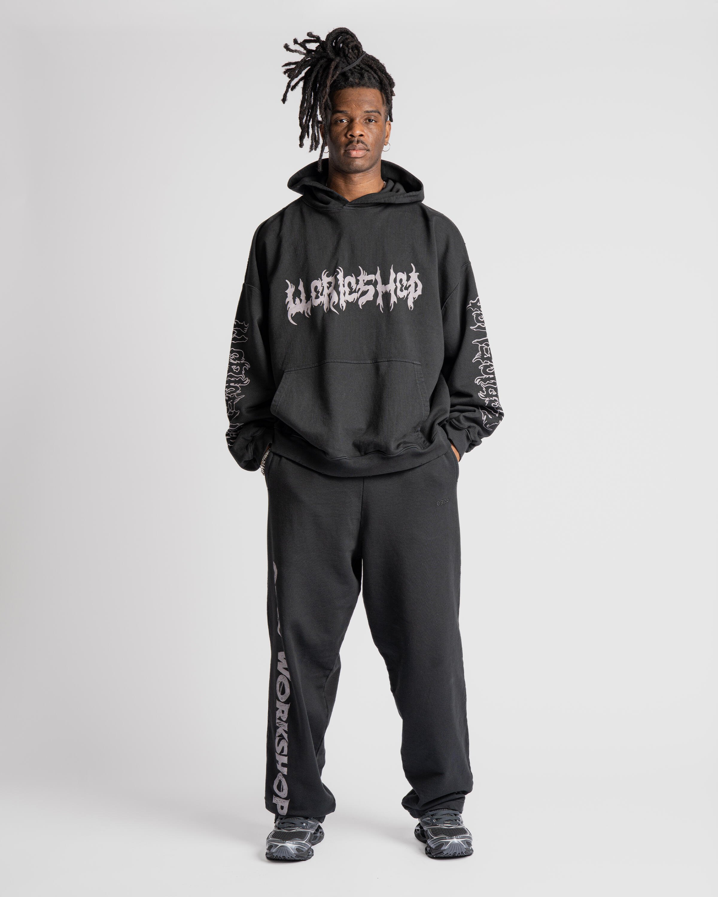 032c ''FAITHLESS'' OVERSIZED HOODIE | flocked stripe jacket